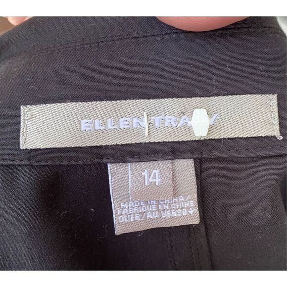 Ellen Tracy Blazer Sz. 14 Hidden Buttons classic Black Professional Preppy - Picture 8 of 9